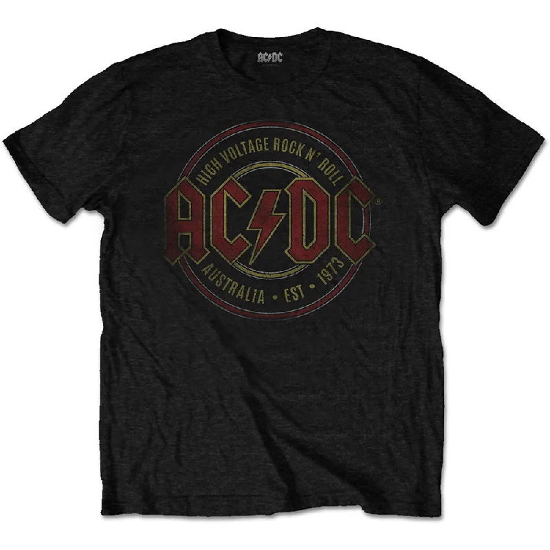 AC/DC | Official Band T-Shirt | Est. 1973 Hooded Caped Shawl Collar