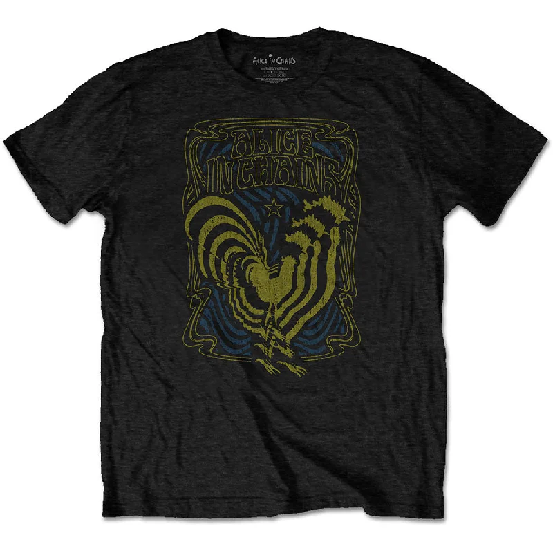 Alice in Chains | Official Band T-Shirt | Psychedelic Rooster Graphic Embroidered Appliqued