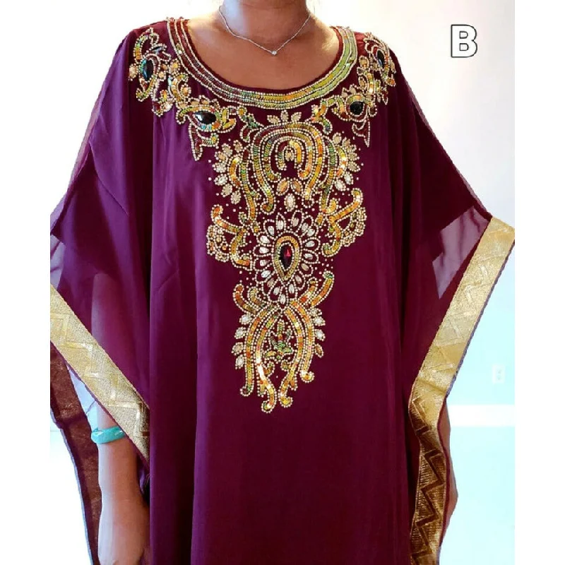 Moroccan Kaftan Maxi Dress Stylish Button-Up Maxi Dress