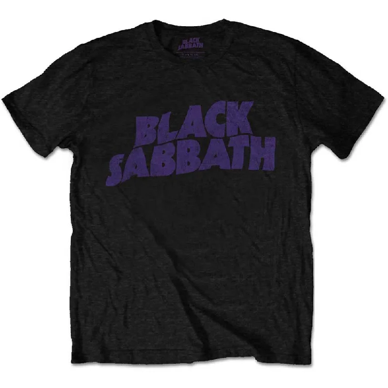 Black Sabbath | Official Band T-Shirt | Wavy Logo Vintage Mesh Canvas Denim