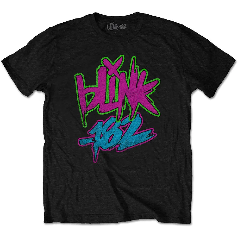 Blink-182 | Official Band T-Shirt | Neon Logo Chenille Fabric Brocade Fabric Lace Fabric