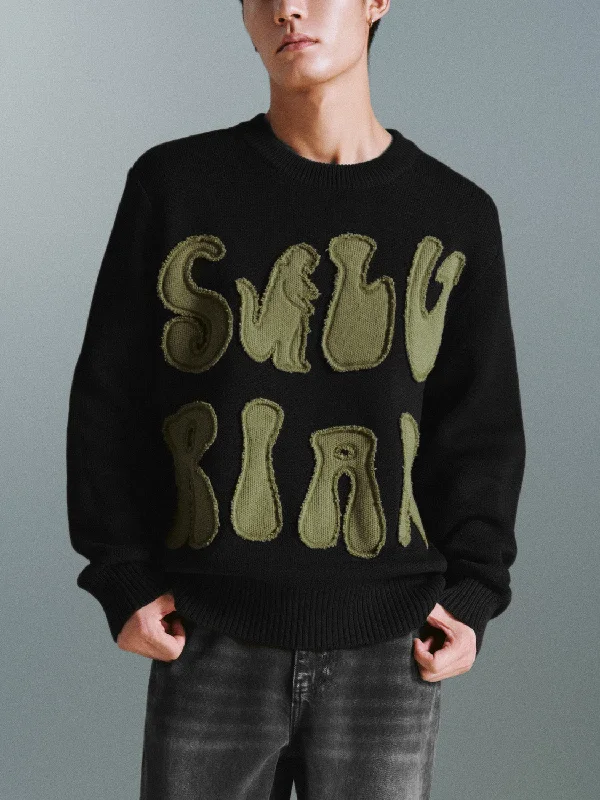 Crew Neck Knitted T-Shirts Mesh Canvas Denim