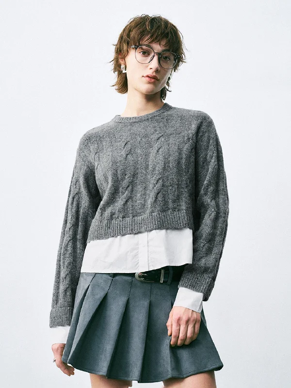 Crew Neck Knitted T-Shirts Elegant Classic Vintage