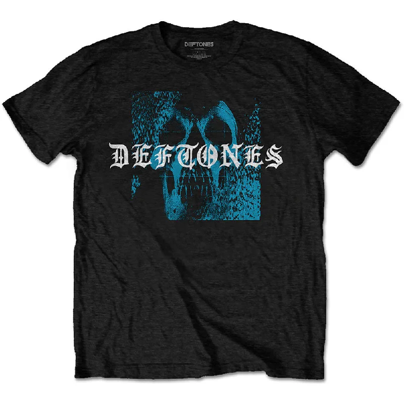 Deftones | Official Band T-Shirt | Static Skull (Back Print) Chenille Blend Fleece Blend Nylon Blend