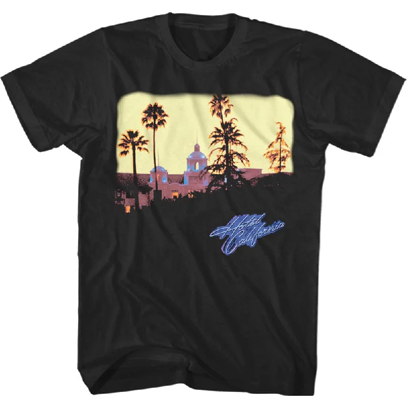 Eagles | Official Band T-shirt | Hotel California Hooded Caped Shawl Collar