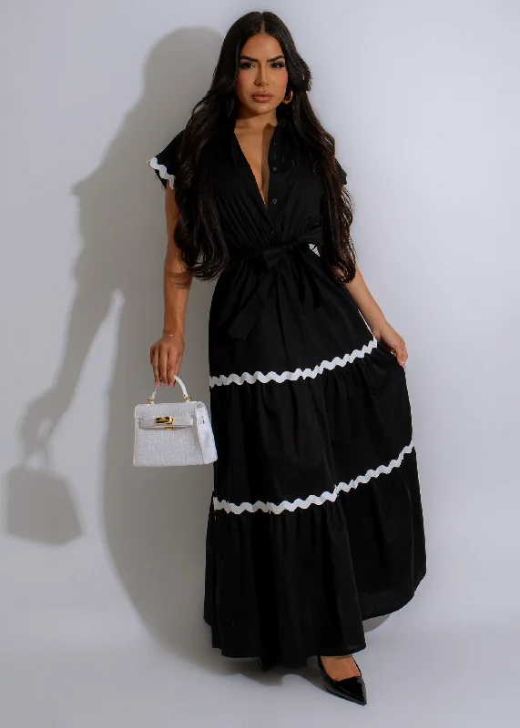 Enjoyable Maxi Dress Black Elegant Velvet Maxi Dress