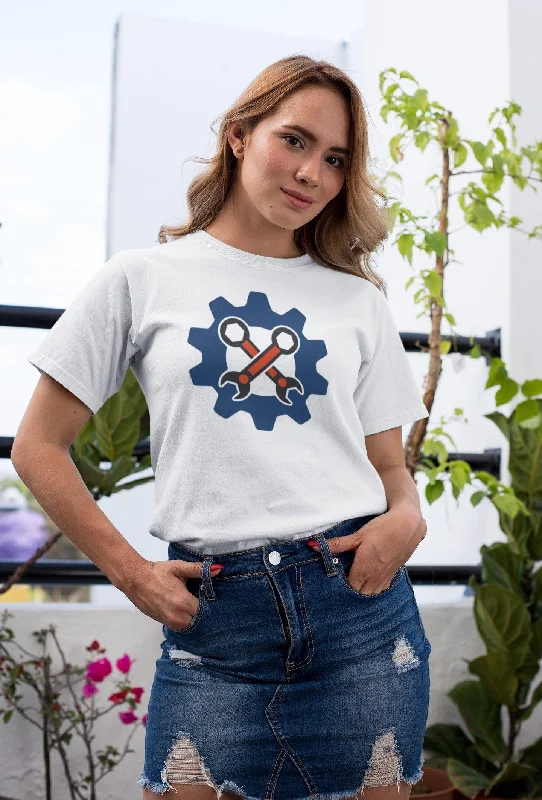 "Gears of Repair" Ladies' short sleeve t-shirt Terry Blend Velvet Blend Canvas Blend