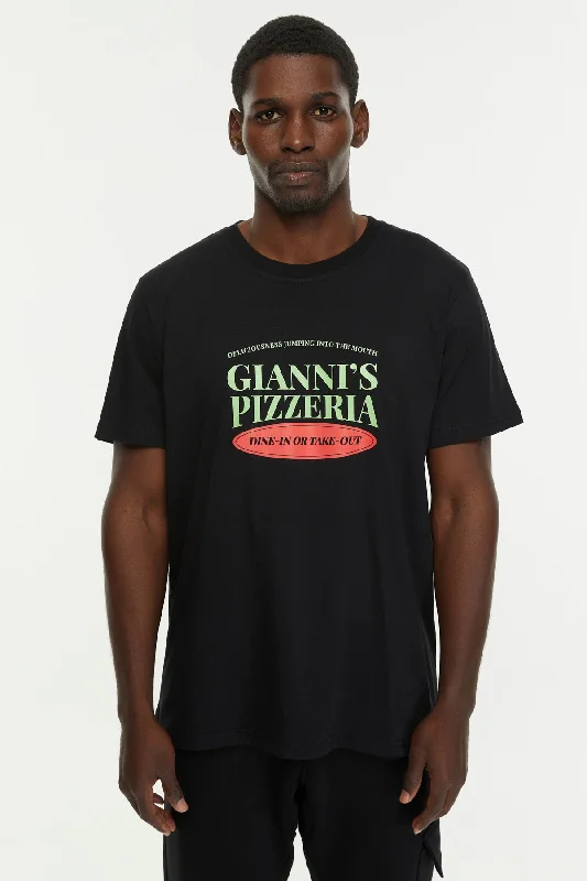 Giannis Pizzeria / T-shirt Collared T-Shirt Boat Neck A-Line