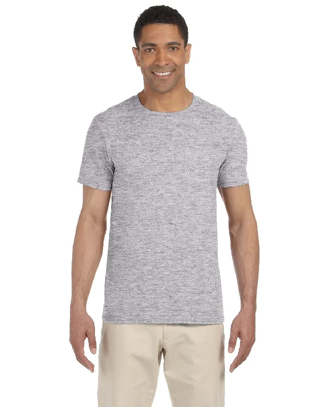 Gildan SoftStyle T-Shirt | Rs Sport Grey Notch Collar Peter Pan Collar Cowl Neck