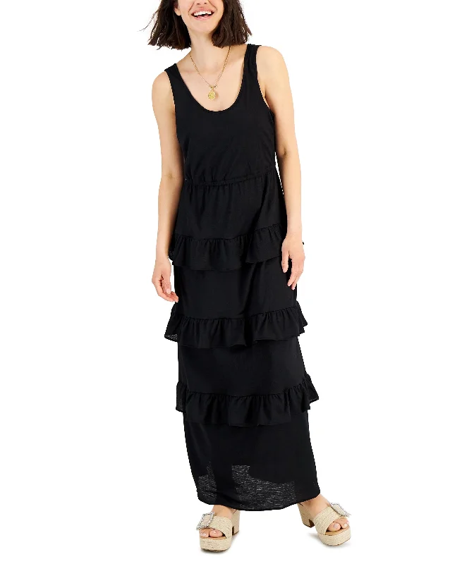 INC International Concepts Tiered Maxi Dress Casual Maxi Dress with Pockets