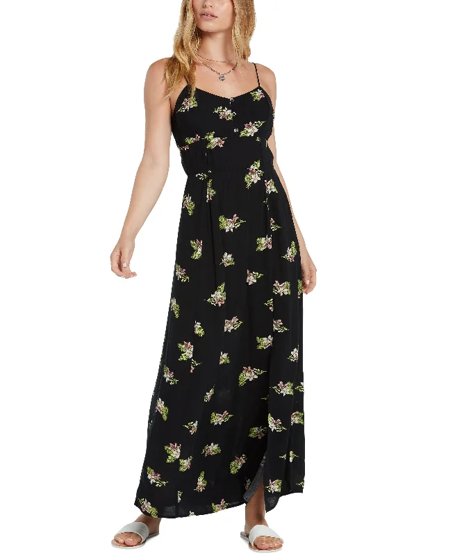 Juniors' Stormy Tropic Maxi Dress Comfortable Maxi Dress with Sleeves