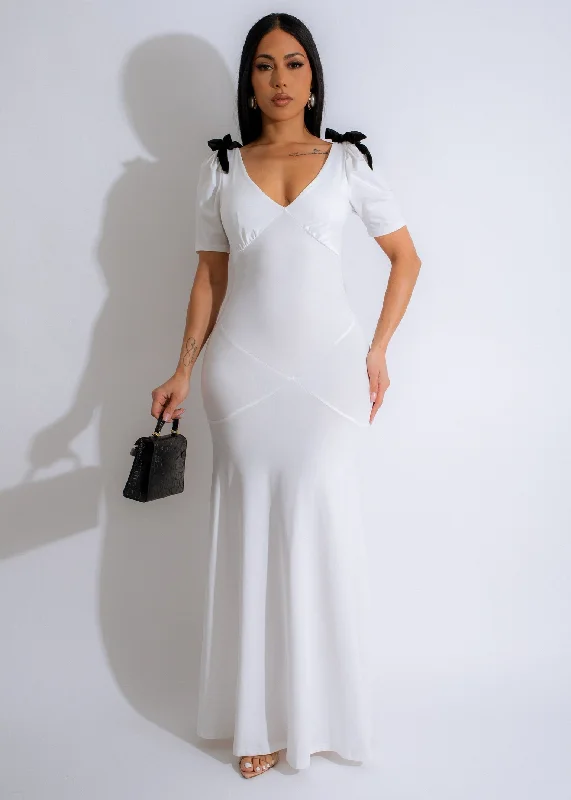 Music to My Ears Maxi Dress White Cozy Spaghetti Strap Maxi Dress