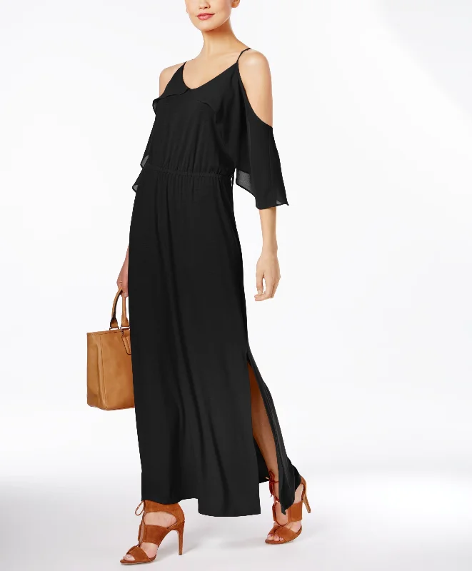 Ny Collection Cold Shoulder Maxi Dress Casual Maxi Dress with Pockets