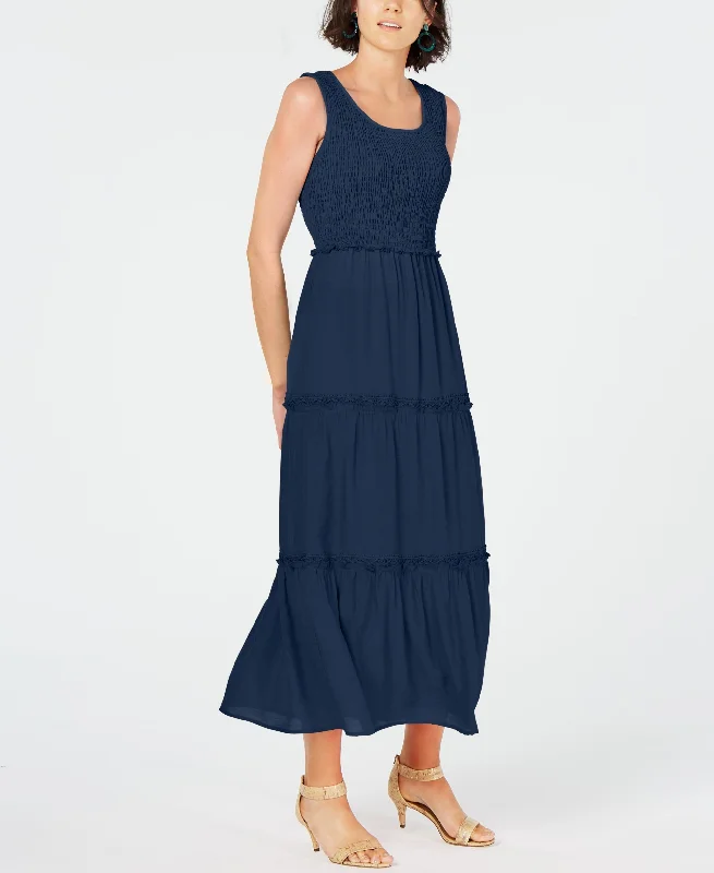 NY Collection Petite Smocked Maxi Dress Comfortable Flowy Maxi Dress