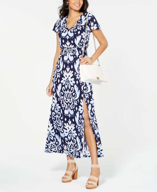 Printed Smocked Waist Maxi Dress Stylish Longline Maxi Dress