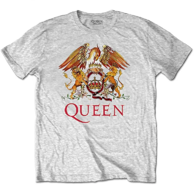 Queen Kids T-Shirt: Classic Crest Asymmetrical Pockets Print