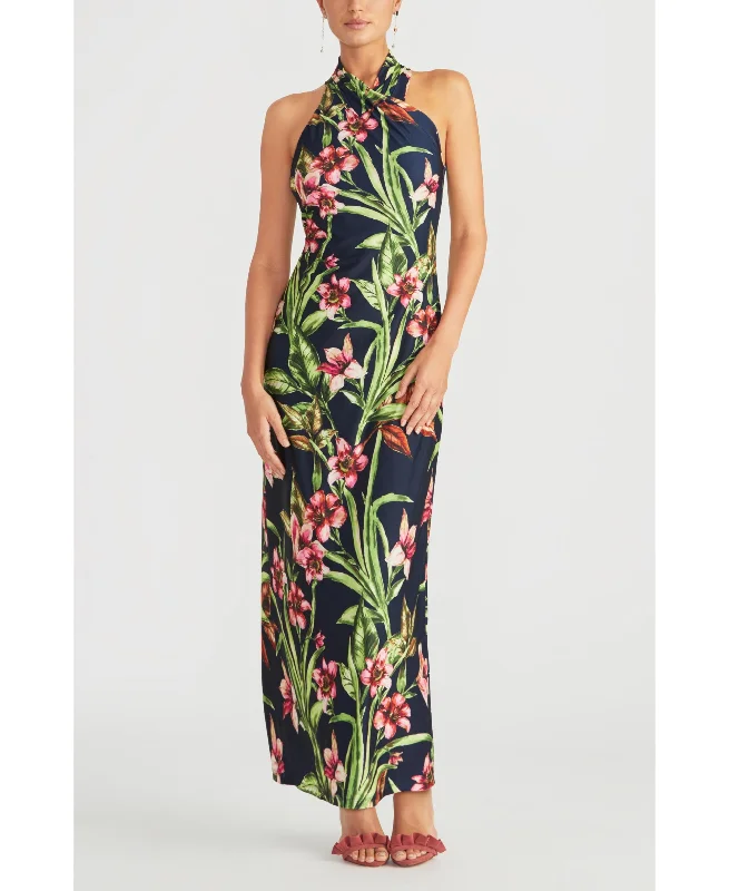 Rachel Rachel Roy Floral Print Halter Maxi Dress Elegant Maxi Dress with Slit