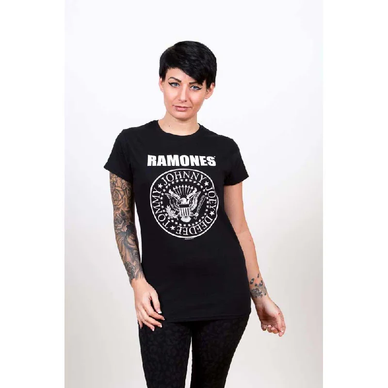Ramones Ladies T-Shirt: Seal (Skinny Fit) Elasticated Padded Insulated