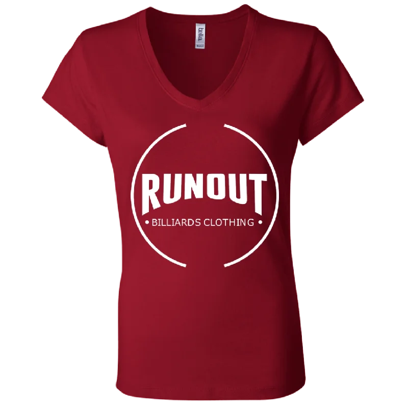 Runout Billiards Clothing - Bella + Canvas Ladies' Jersey V-Neck T-Shirt Embroidered Appliqued Beaded