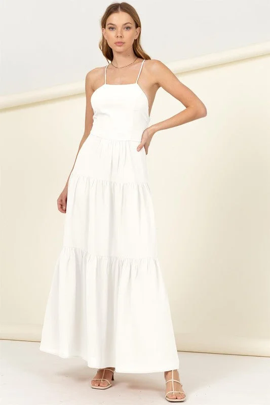 Said Yes Tiered Maxi Dress  *Online Only* Trendy Maxi Dress with Bow