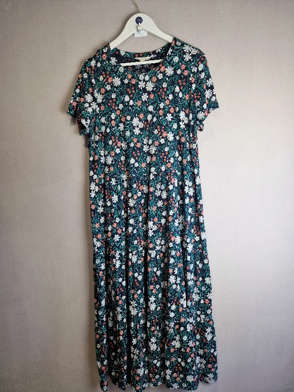 Seasalt Cornwall Organic Cotton Maxi dress - size 14 Cozy Maxi Dress with Slit