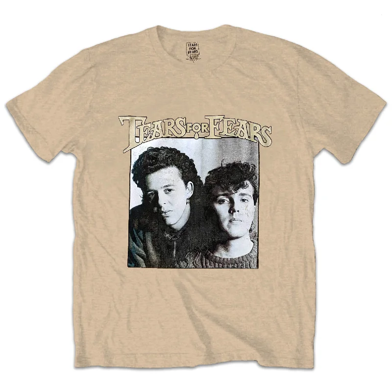 Tears For Fears | Official Band T-shirt | Throwback Photo Notch Collar Peter Pan Collar Cowl Neck