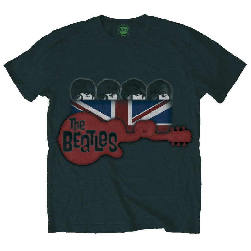 The Beatles Unisex Premium T-Shirt: Guitar & Flag Spandex Blend Rayon Blend Denim Blend The Beatles Unisex Premium T-Shirt: Guitar & Flag Spandex Blend Rayon Blend Denim Blend