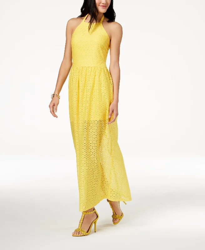 The Edit By Seventeen Juniors Crocheted Maxi Dress Trendy Maxi Dress with Straps