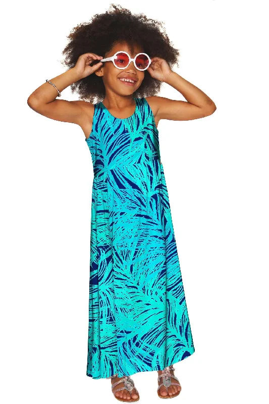 Tropical Dream Bella Sleeveless Empire Waist Vacation Maxi Dress - Girls Comfortable Bohemian Maxi Dress