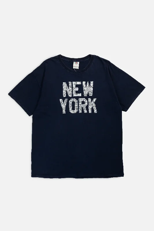 Vintage New York Tee - M Solid Print Embellished