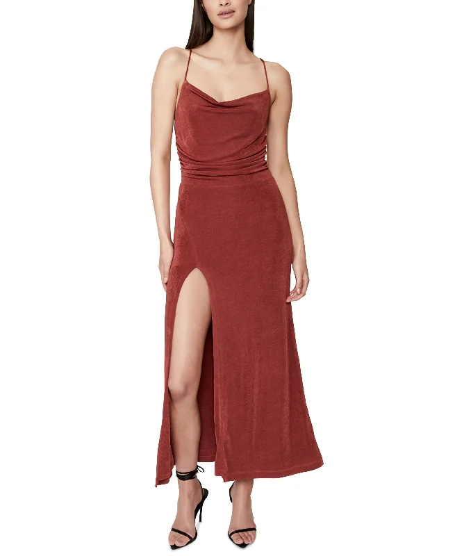 Women's Covet X-Back Maxi Dress Elegant Velvet Maxi Dress