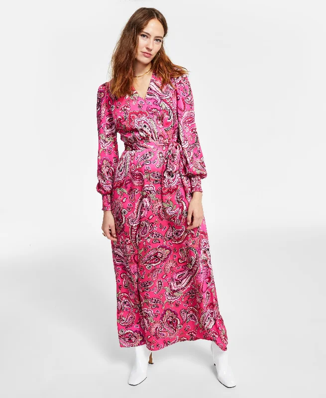 Women's Paisley Maxi Dress Stylish Maxi Dress with Pleats