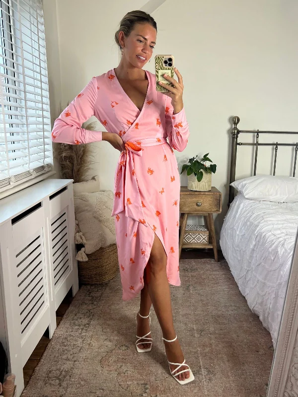 Fergie Reversible 2 in 1 Wrap Midi Dress / Zodiac Print Stylish Long Sleeve Floral Midi Dress Fergie Reversible 2 in 1 Wrap Midi Dress / Zodiac Print Stylish Long Sleeve Floral Midi Dress