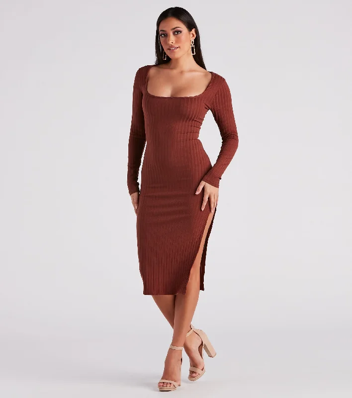 Go With The Scoop Neck Midi Dress Stylish Satin Midi Dress