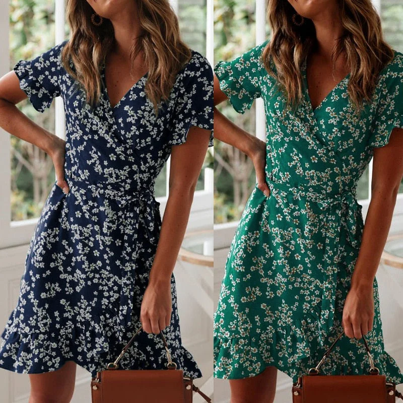 Women Dresses Summer Sexy V Neck Floral Print Boho Beach Dress Ruffle Short Sleeve A Line Mini Dress Sundress Robe Pbong mid size graduation outfit romantic style teen swag clean girl ideas 90s latina aesthetic Classic Solid Mini Dress Women Dresses Summer Sexy V Neck Floral Print Boho Beach Dress Ruffle Short Sleeve A Line Mini Dress Sundress Robe Pbong mid size graduation outfit romantic style teen swag clean girl ideas 90s latina aesthetic Classic Solid Mini Dress