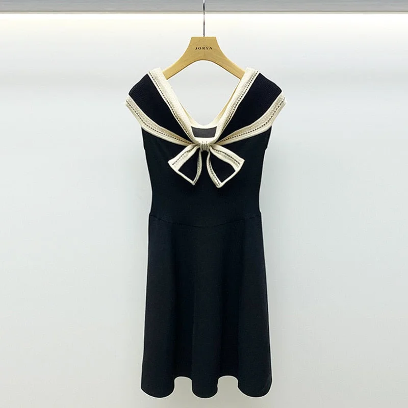 Korean Fashion Clothes Women 2022 Summer Elegant Bow A-line Mini Dress Black Knitted Vestido Feminino Elegant Floral-Print Mini Dress Korean Fashion Clothes Women 2022 Summer Elegant Bow A-line Mini Dress Black Knitted Vestido Feminino Elegant Floral-Print Mini Dress