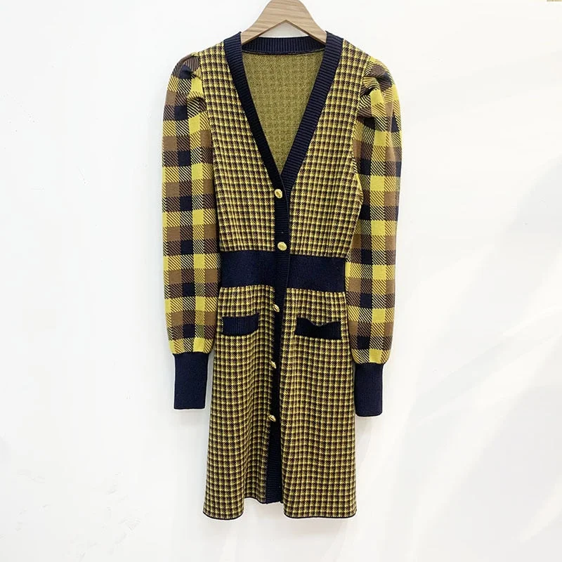 Korean Vintage Yellow Plaid Dresses for Women Designers Autumn Winter Clothes 2022 Fashion Elegant Long Sleeve Mini Dress Elegant Lace Mini Dress Korean Vintage Yellow Plaid Dresses for Women Designers Autumn Winter Clothes 2022 Fashion Elegant Long Sleeve Mini Dress Elegant Lace Mini Dress