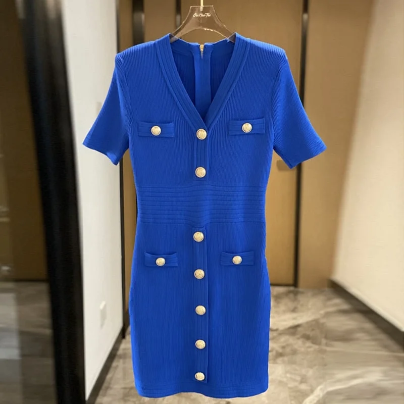 New Autumn Blue/white/black Knitted Dresses for Women 2022 Designers Casual V-neck Short Sleeve Mini Dress Female Vestidos Modern Satin Mini Dress New Autumn Blue/white/black Knitted Dresses for Women 2022 Designers Casual V-neck Short Sleeve Mini Dress Female Vestidos Modern Satin Mini Dress