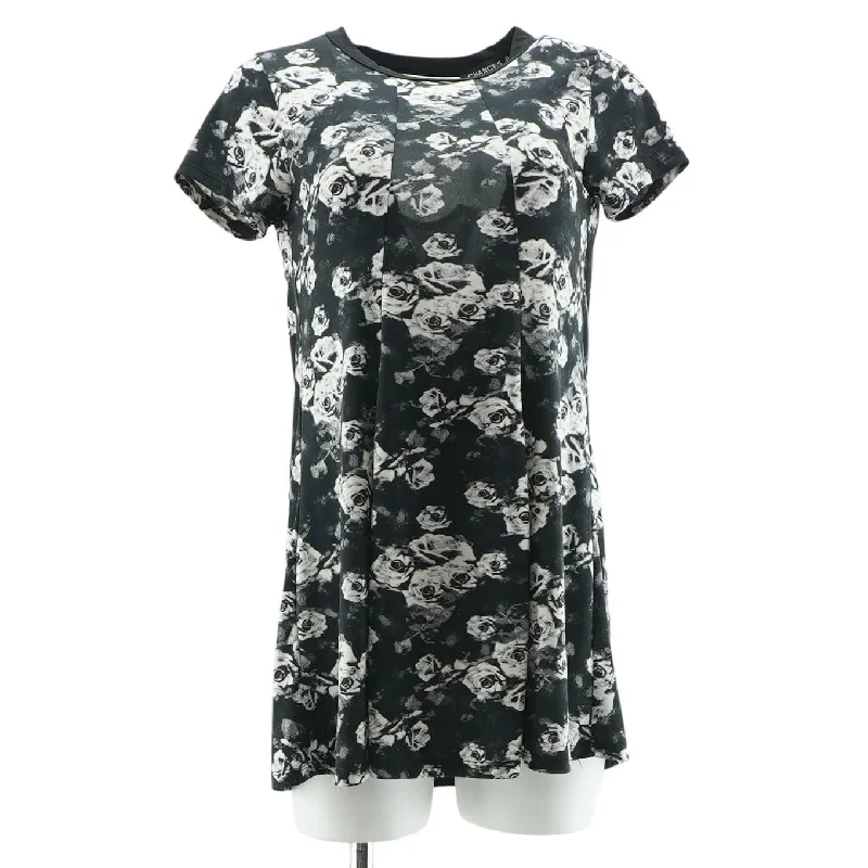 Black Floral Mini Dress Stylish Button-Down Mini Dress