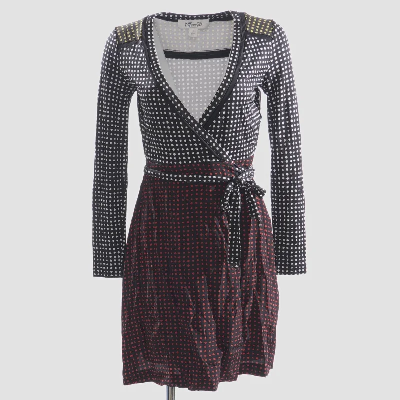 Black Polka Dot Mini Dress Fashionable Off-Shoulder Mini Dress