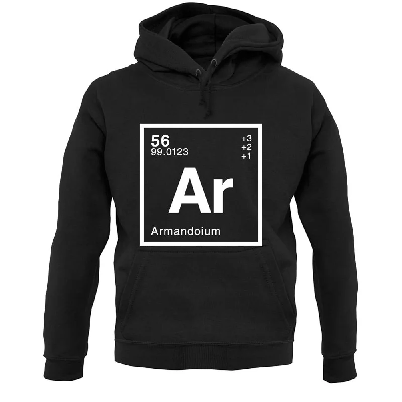 Armando - Periodic Element Unisex Hoodie Hoodie with Exposed Zipper Edgy Industrial