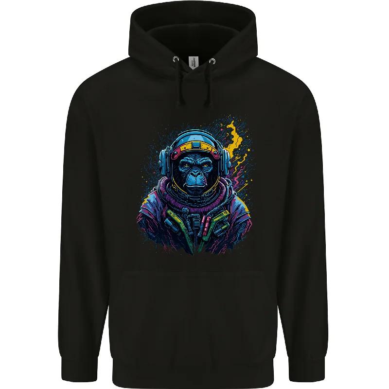 Astro Kong Spaceman Ape Astronaut Mens 80% Cotton Hoodie Hoodie with Contrast Stitching Detailed Premium