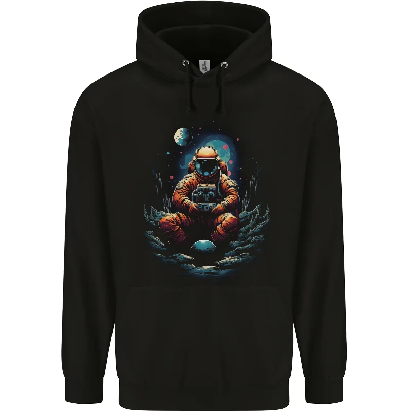 Astronaut Gamer Fantasy Gaming Planets Space Mens 80% Cotton Hoodie Hoodie with Applique Textured Unique