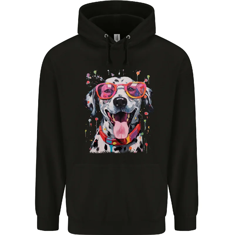 Atistic Dalmation Dog Mens 80% Cotton Hoodie Hoodie with Camouflage Military Edgy