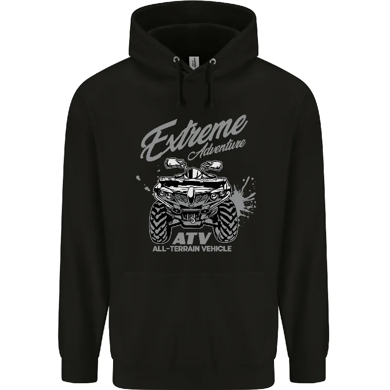 ATV All Terrain Vehicle 4X4 Quad Bike Mens 80% Cotton Hoodie Hoodie with Zipper Placket Modern Functional