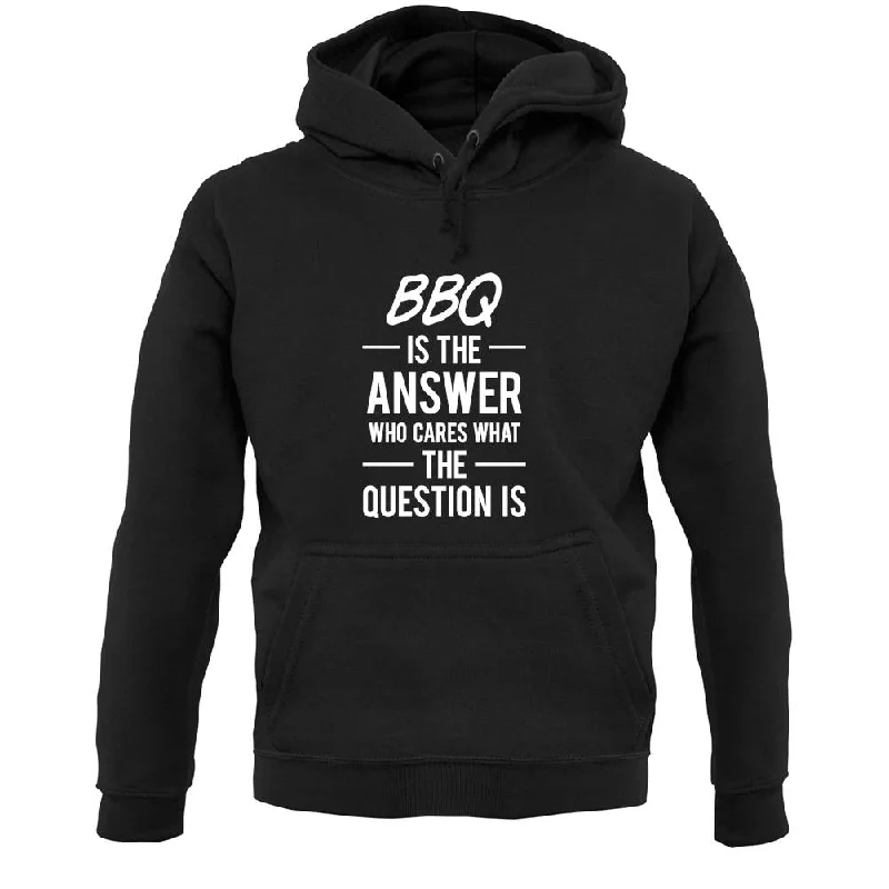 Bbq Is The Answer Unisex Hoodie Hoodie with Rolled Sleeves Casual Relaxed