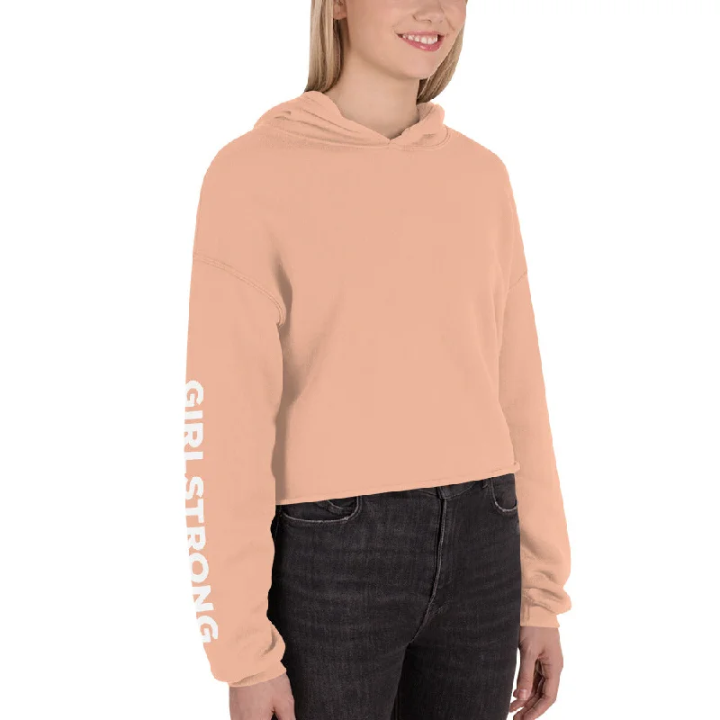 EVERYDAY FLEECE, COZY CHIC CROPPED HOODIE GEORGIA PEACH Hoodie with Contrast Stitching Detailed Premium