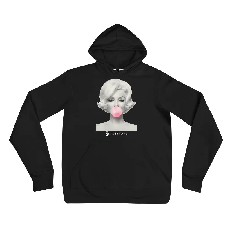 EVERYDAY FLEECE, COZY CHIC HOODIE BLACK - ICONIC MARILYN MONROE Graphic Hoodie Design Print