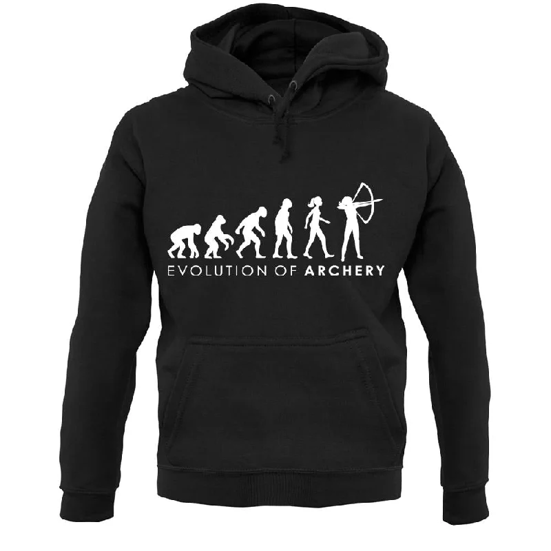 Evolution Of Woman Archery Unisex Hoodie Hoodie with Slim Fit Tailored Modern