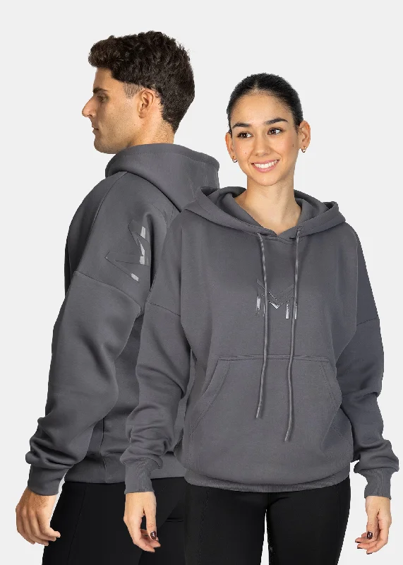 Icon Oversized Hoodie (Graphite) Hoodie with High Neck Warm Protective